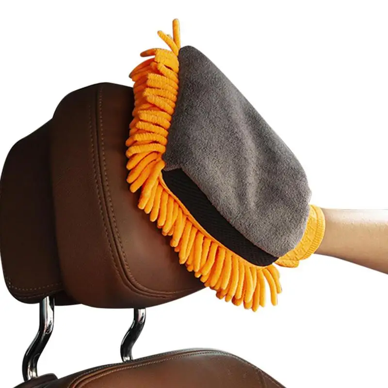 

Car Wash Mitt Waterproof Thickened Gloves For Car Cleaning 3 In 1 Mitt With Chenille And Double Sided Coral Velvet For Car