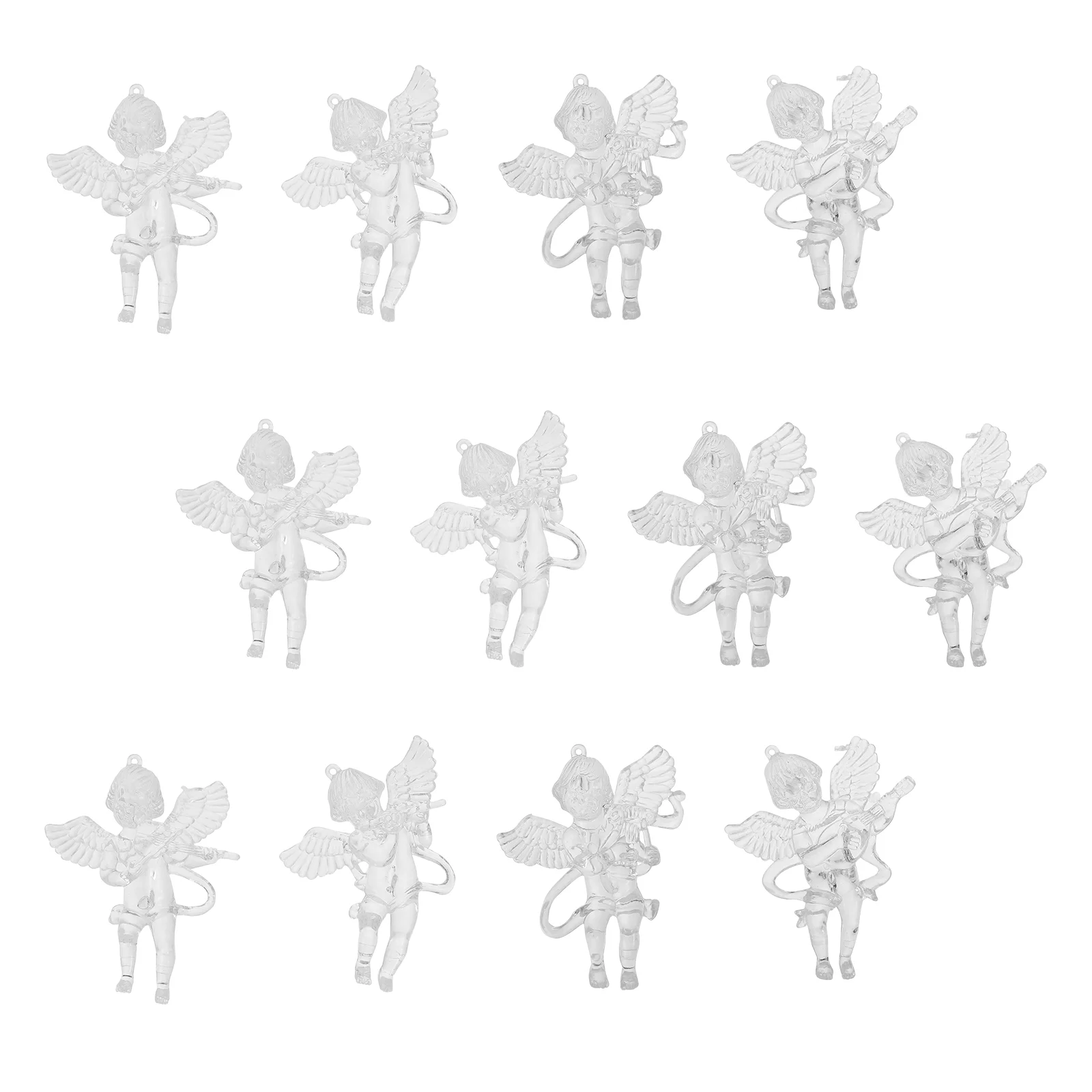 

12 Pcs Angel Transparent Wings Xmas Tree Pendants Christmas Ornament Acrylic Hanging Decoration