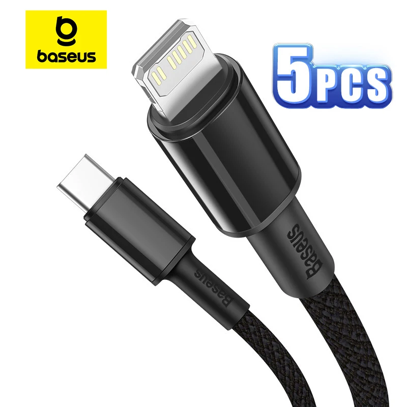 

Baseus 2 шт./5 шт. 20 Вт USB Type-C к Lightning кабель для iPhone 14 13 12 11 Pro Max PD кабель для быстрой зарядки iPhone зарядное устройство