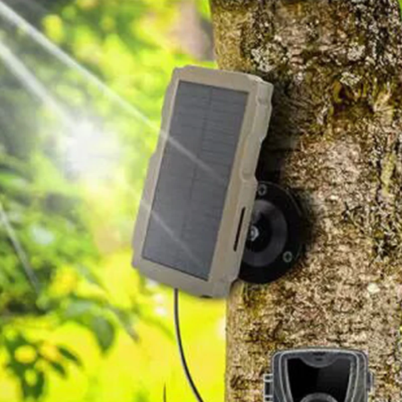 Hunting Trail Camera Battery, Solar Panel Charger, External Power for HC900A Trail Camera, Wildlife Scouting, 36MP