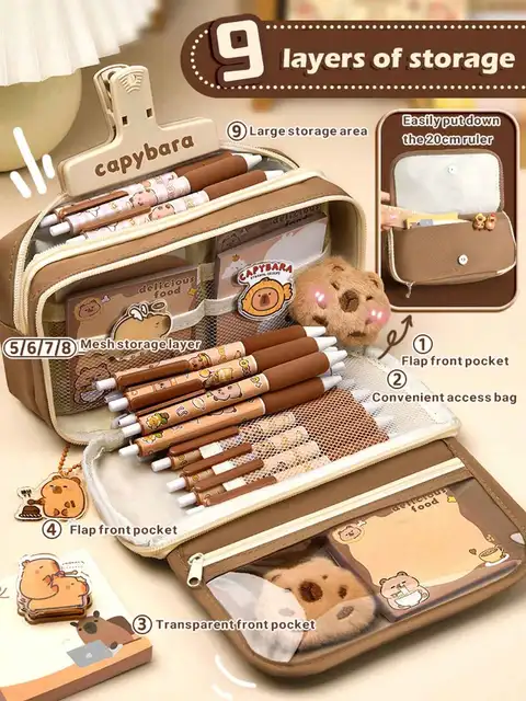 Large Capacity Flip Pencil Case 3