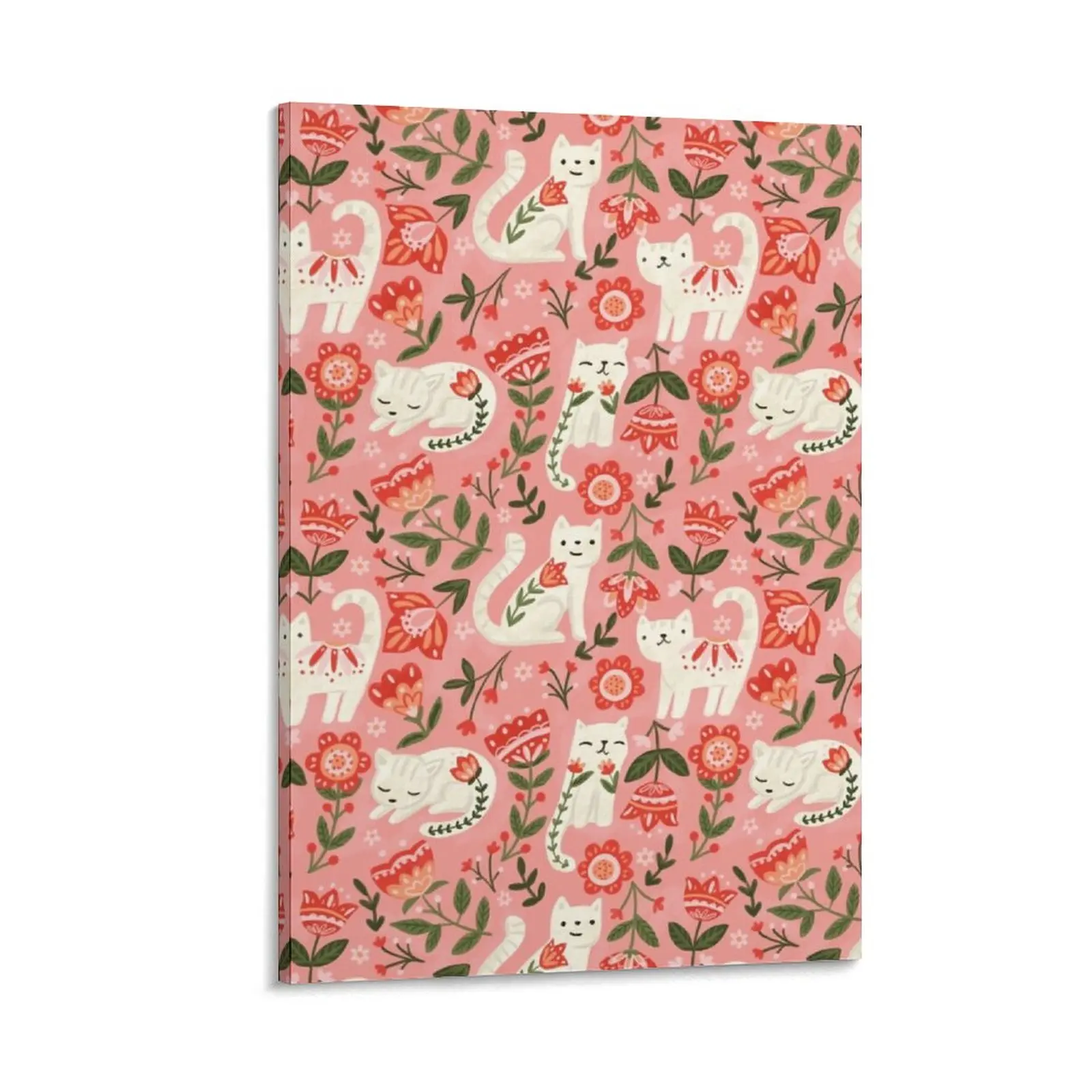 

Folk Cat Pattern Canvas Painting house decoration Decorative prints wall painting living room decoration house decorations