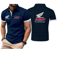 2025 Honda racing hommes nouvel été coton respirant confortable Polo décontracté couleur unie coupe ajustée hauts à la mode vêtements 1
