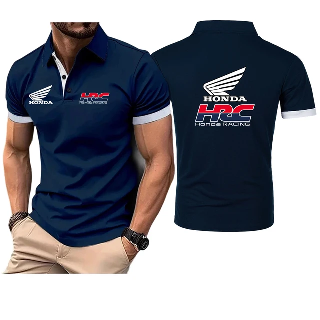 2025 Honda racing hommes nouvel été coton respirant confortable Polo décontracté couleur unie coupe ajustée hauts à la mode vêtements 1
