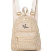 Embroidery Name Women's Backpack Grass Woven Bag Fashion Weaving Fashion Backpack Bag 1
