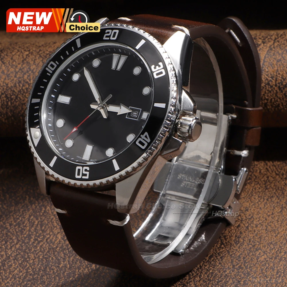 Premium Leather Butterfly Buckle Smartwatch Band - Oil Wax Finish