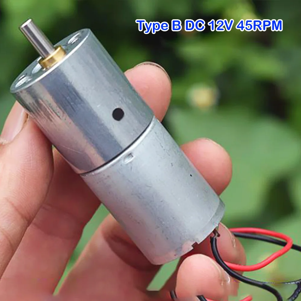 Zgb25-370 Geared Motor Dc Motor 3.7V 12V Micro Electric Gear Motor All-Metal Gear Reducer High Torque Slow Speed 27Rpm-45Rpm