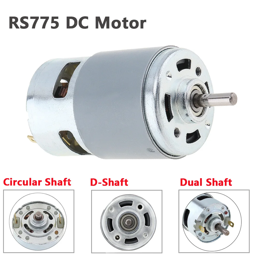 Micro Motor Elétrico Ferramentas para Chave de Fenda Motor dc Grande Torque Circular D-shaft Eixo Duplo 12 v 24v Rs775 300020000rpm
