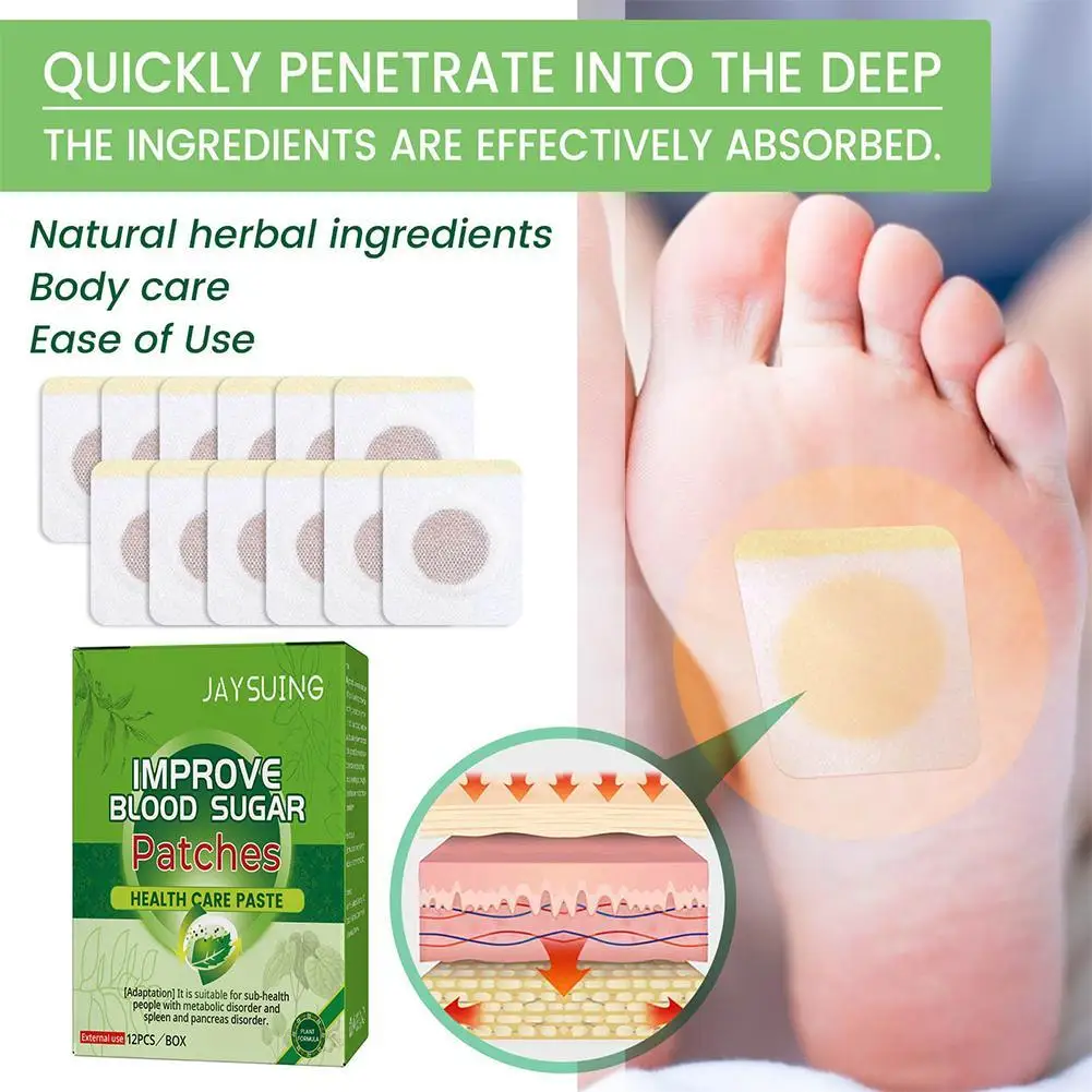 Diabetic Patches Herbal Cures Diabetes Hypoglycemic Blood Glucose Blood Sugar Balance Medicals Diabetes Plaste Body Care 12pcs