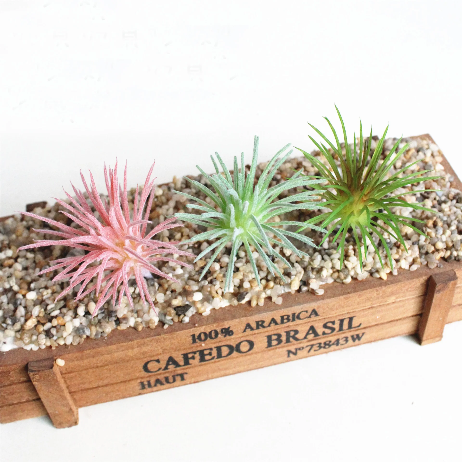 Artificial Plants 5X8cm Green Pink Flocking Fake Plants Artificial Succulent Plants Flower Arrangement Accessories Home Garden Wedding Decoration