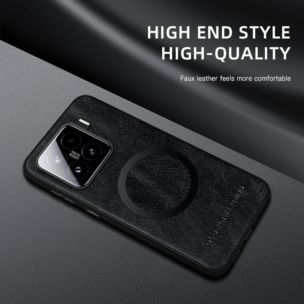Retro Leather Texture Magnetic Soft Frame Back Cover