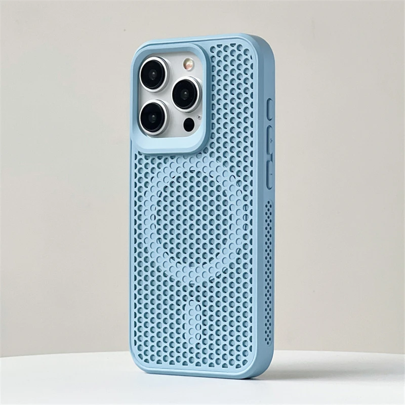thumbnail image 1 of Heat Dissipation Mesh For Magsafe Magnetic Case For iPhone 15Pro Max 14 13 12 Pro Max Cooling Breathable Wireless Charging Cover, 1 of 5