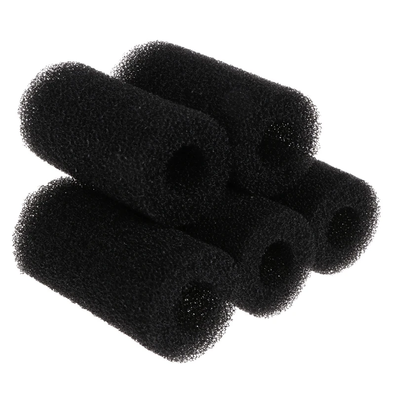 5 Pieces Pre-Filter Sponge Replacement Aquarium Filter Media Black Foam Rolls Fish for Tank Filter Covers Accessories