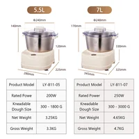 SUNATUR 5л/7л тестомес постоянного тока 250 Вт автоматический электрический бытовой миксер кухонный блендер с ферментором и таймером взбиватель яичного белка — изображение 6