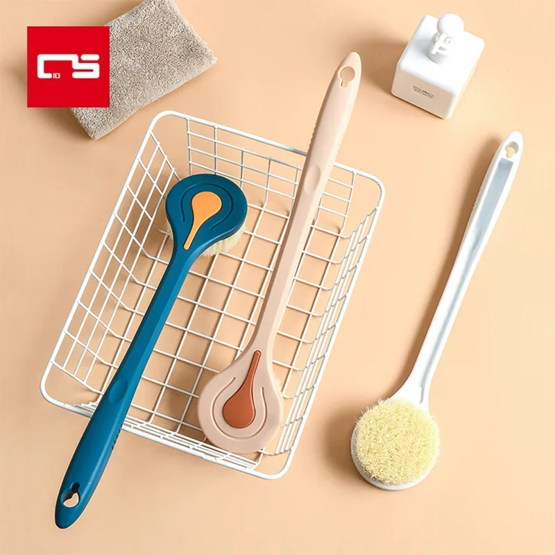 

1pc Long Handle Bath Brush Soft Hair Bath Brush Back Ball Brush Bathroom Body Brushes Mud Back Scrubber Shower Massage Brush