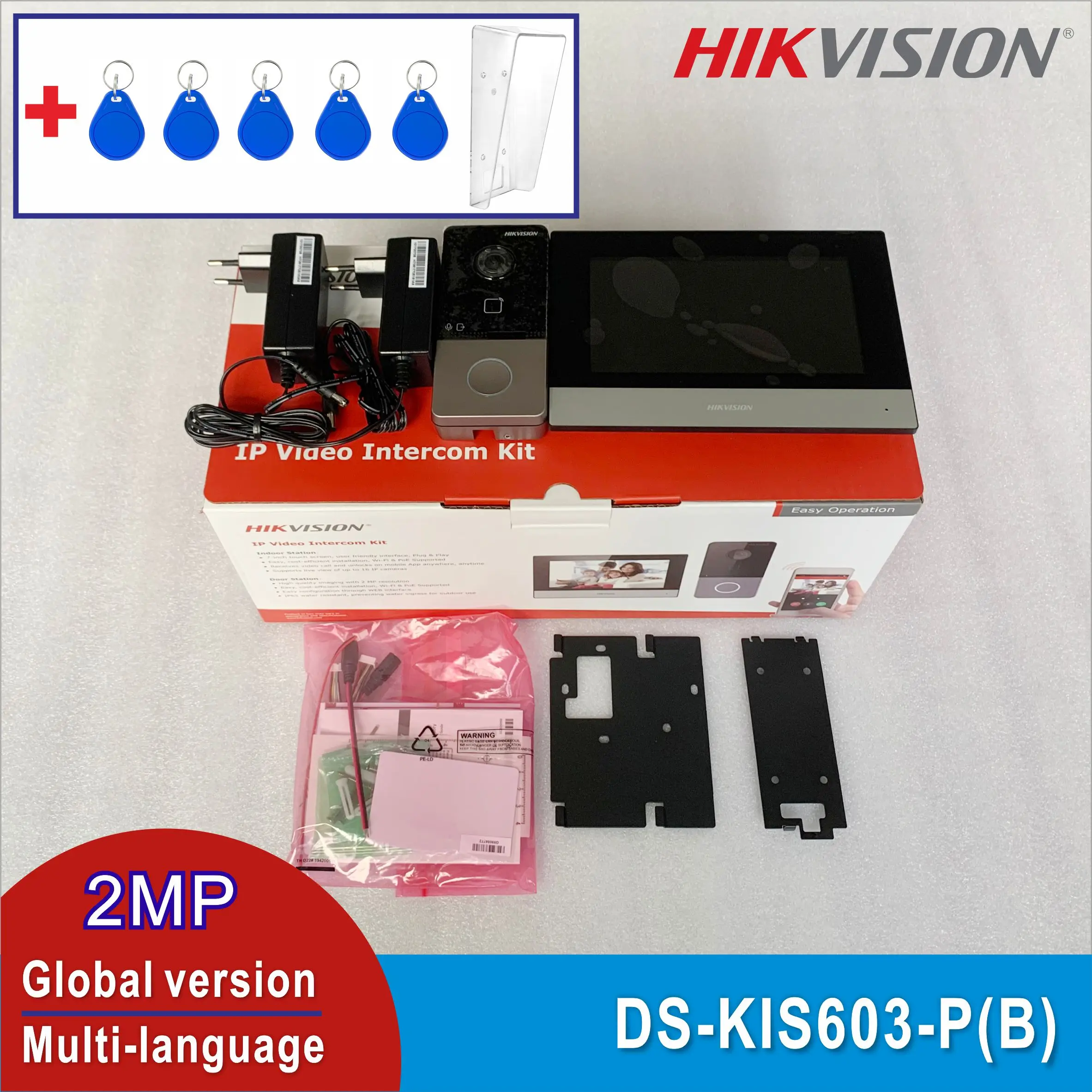 Hikvision DS-KIS603-P IP Video Intercomunicador Kit de estación de entrada de puerta Villa HD Timbre 