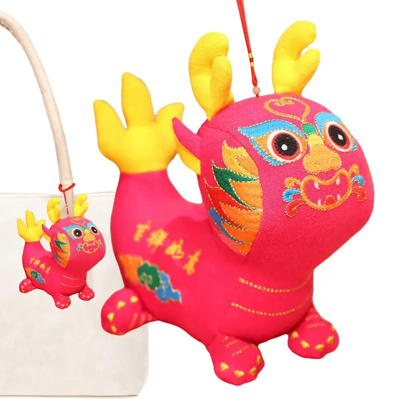

Chinese New Year 2024 Plush Dragon Doll Plushies Embroidery Chinese Folk Style Lucky Red Chinese Dragon Plush For Festival