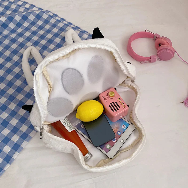 Dopamine Girl Cute Star Tassel Cat Claw Bag Niche Y2k Large Capacity Student Backpack with Plush Shoulders