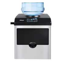 Hicon 2 in 1 Water Ice Maker, 48lbs Daily Ice Cube Makers,Stainless Steel Ice Makers Countertop,Tabletop Ice Maker Machine with 1