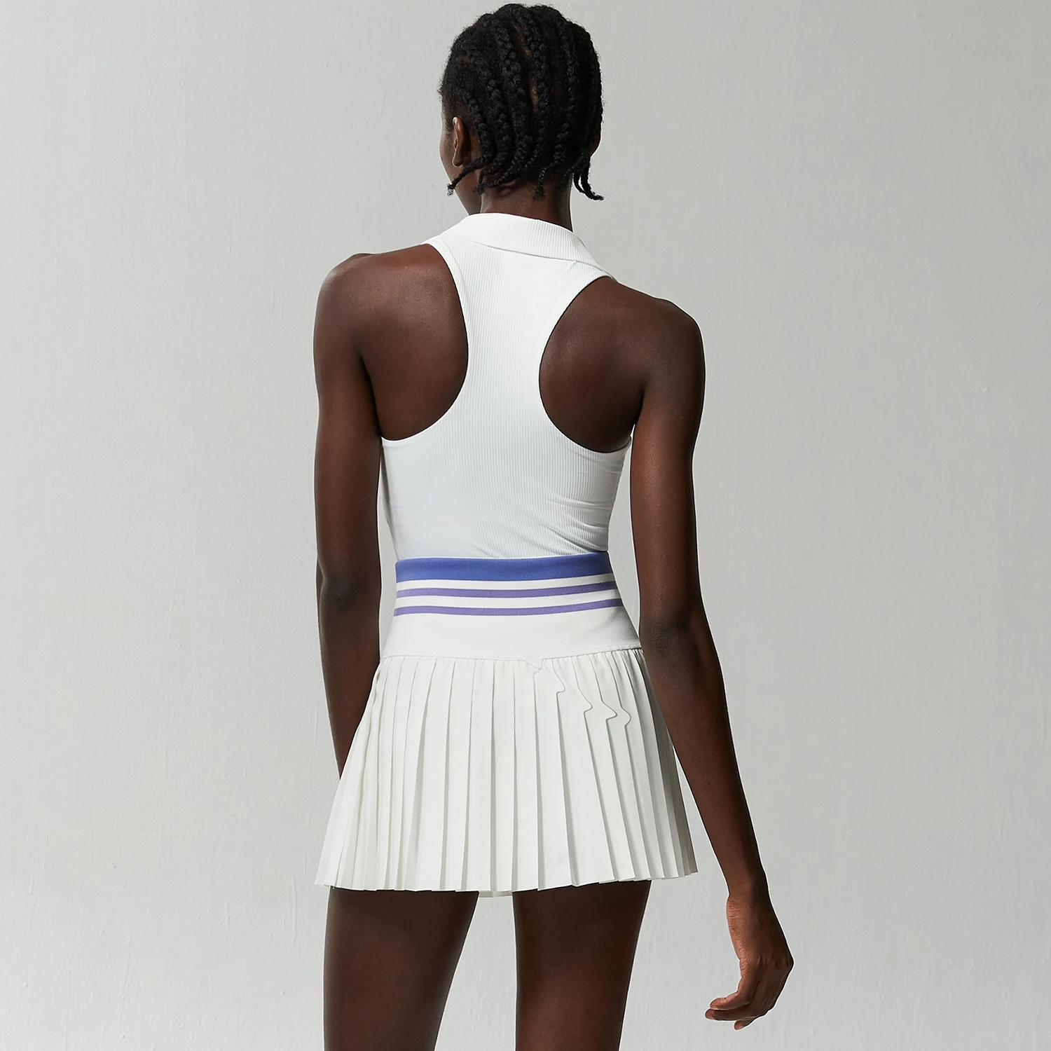 Sports Skirt Women Summer 2 Pieces Set High Waist Mini Skirts V-Neck Bra Backless Suspender Top Golf