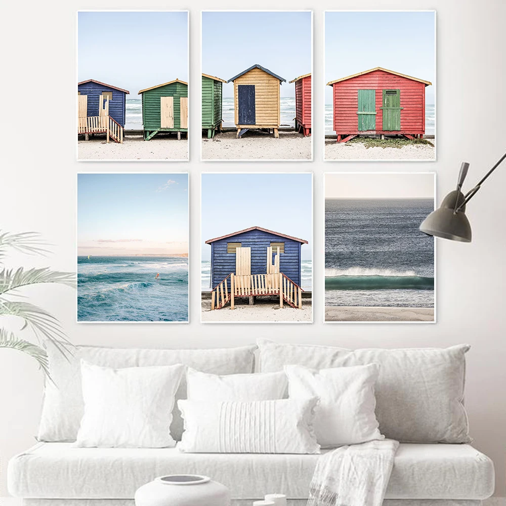 

Beach Hut Wind Surfing Algarve Wall Art Canvas Painting Champagne Sands Posters And Prints Wall Pictures For Living Room Decor