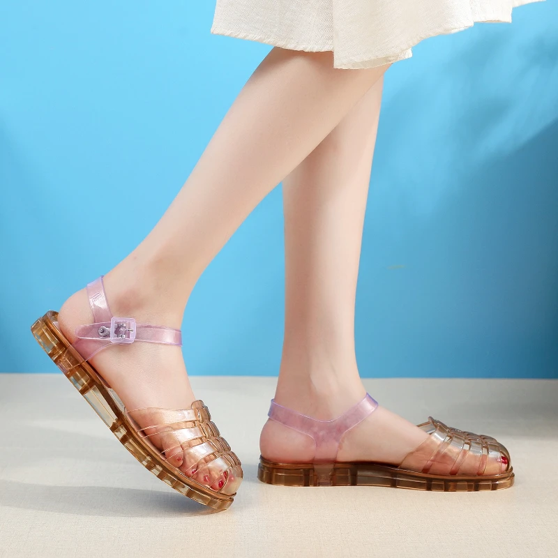 Women Platform Sandals Transparent Color Summer Jelly Shoes