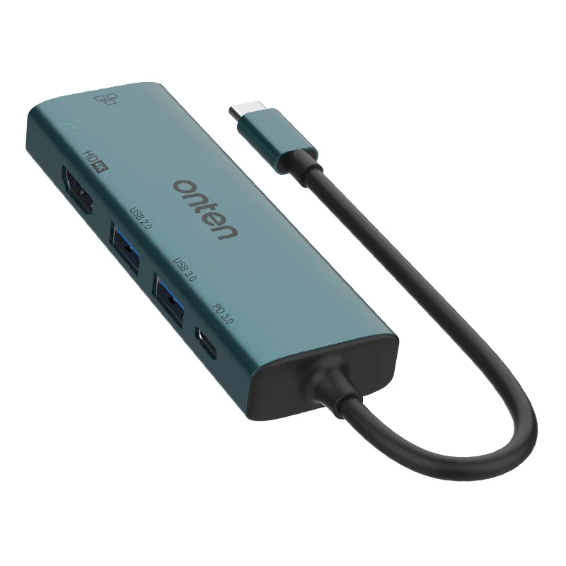 ONTEN Original UC125 Tpye-C Multi-Function Docking Station 5-in-1 HDTV RJ45 USB DP 3.0 HUB 3