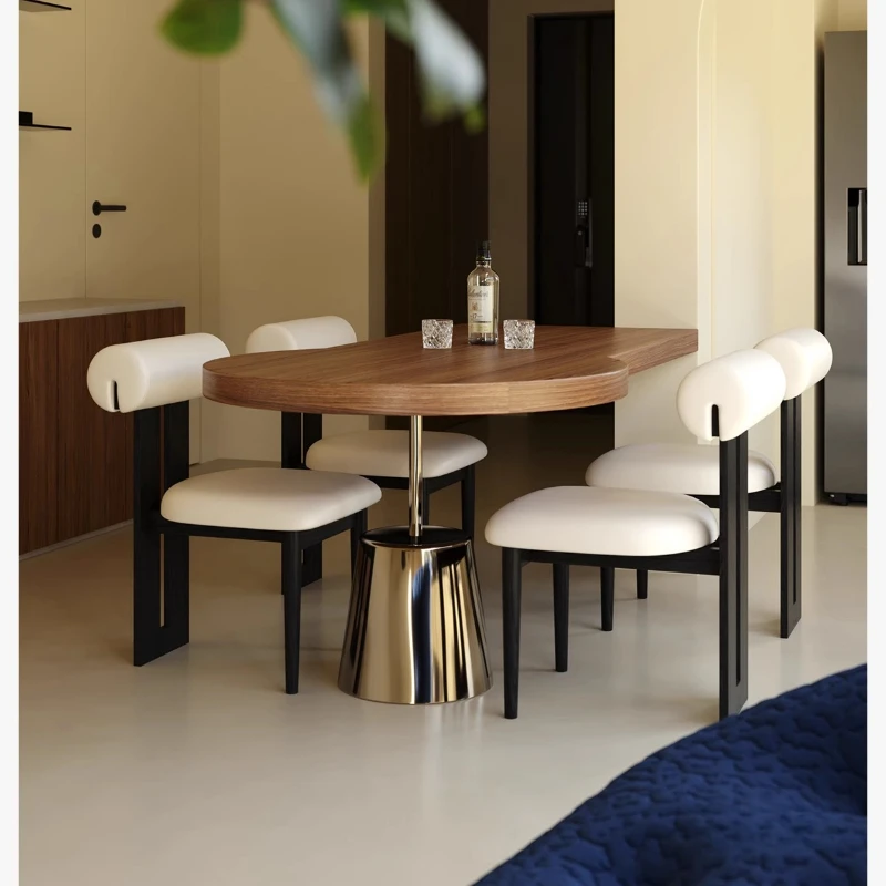 Nordic Solid Wood Dining Chair Ash Wood French Style Upholstered Back Chair Vintage Retro Home Kitchen Table Seat Comfort Seat