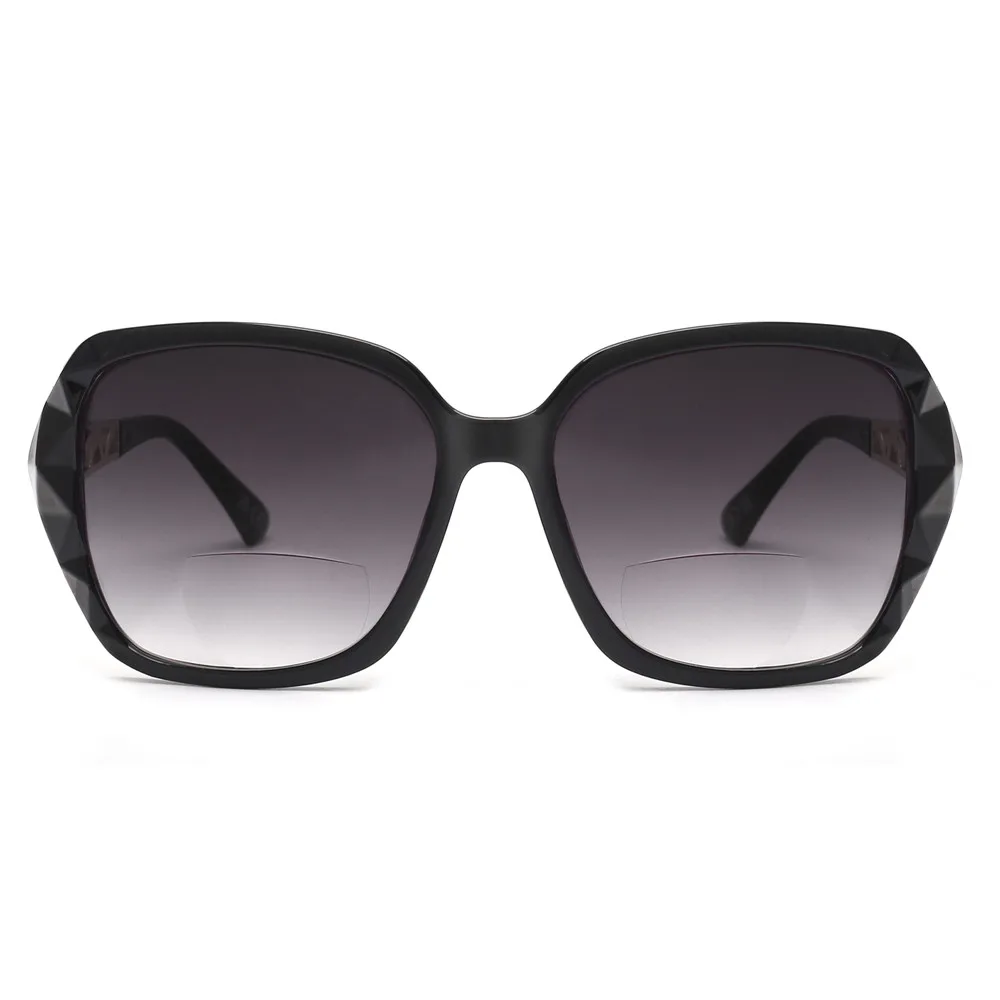 Reading Glasses JM Large Square Bifocal Reading Sunglasses for Women Gradient Lens Lady Oversized Bifocal Sun Reading Glasses +1 to +4