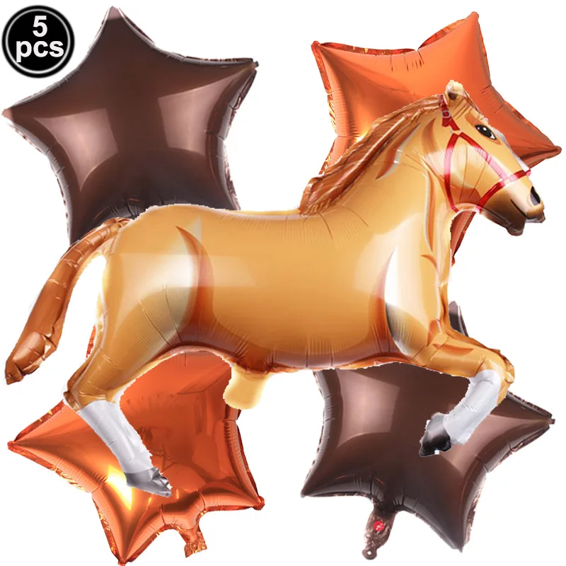 41-Piece Cowboy Birthday Party Decorations Set - Western Theme With Horse Balloons & Backdrop