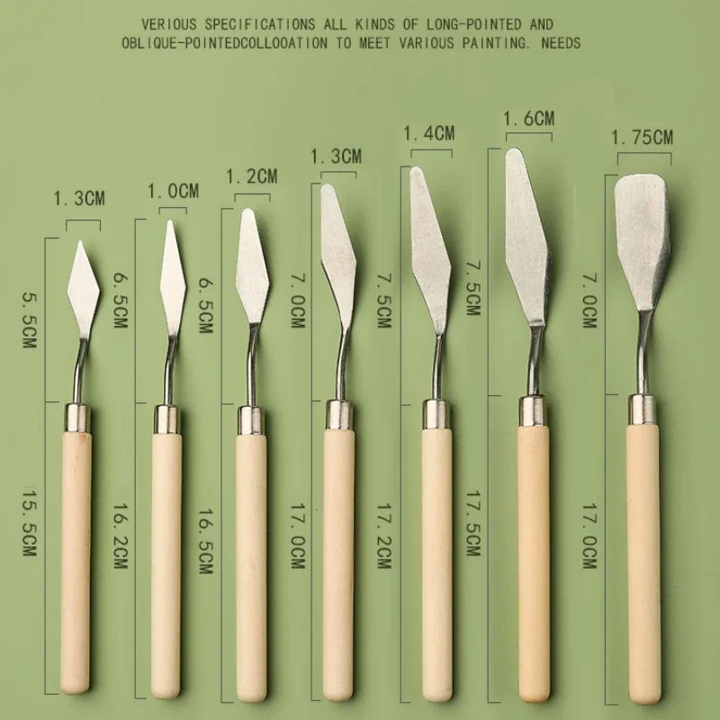 Oil Painting Knife 7Pcs/Set Stainless Steel Artist Crafts Spatula Palette Knife Mixing Knife Scraper Art Tools