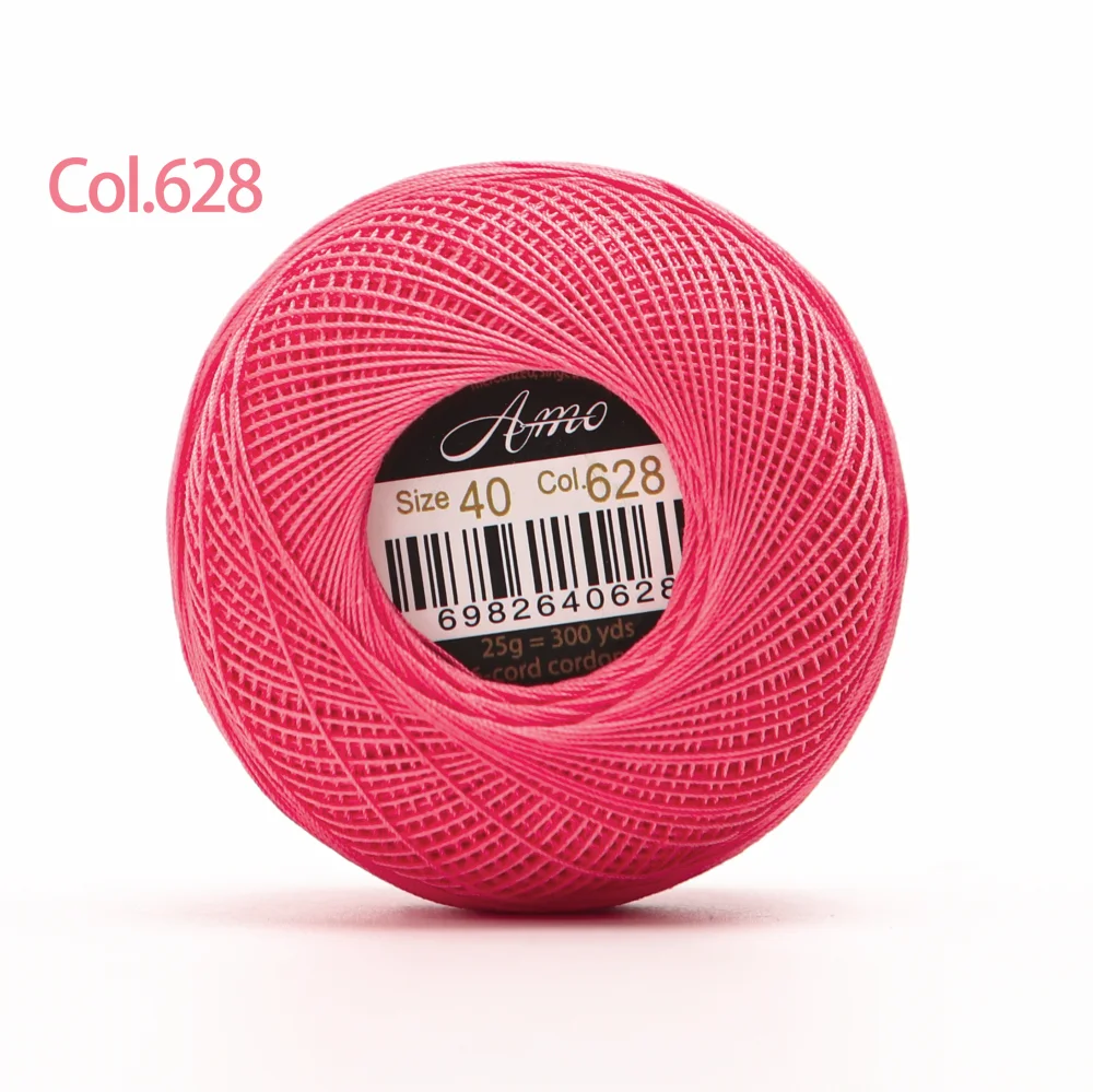 Premium 40-Size Double Mercerized Egyptian Cotton Crochet Thread – Perfect for Tatting Projects, 25g Ball, 300 Yards, Available in 56 Vibrant Colors