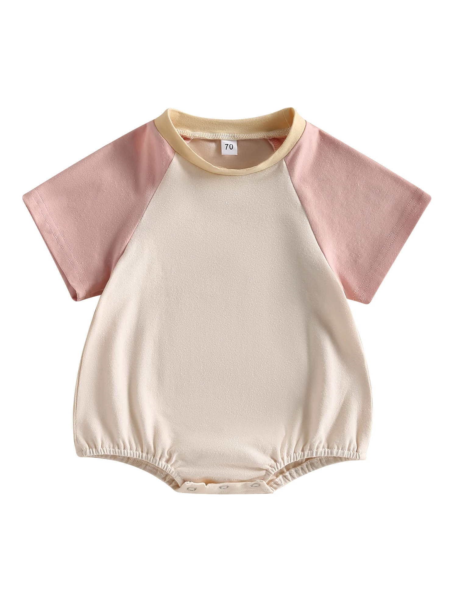 Baby Girl Boy Basic Solid Short Sleeve Bubble Romper Crewneck Sweatshirt Outfits Newborn Infant