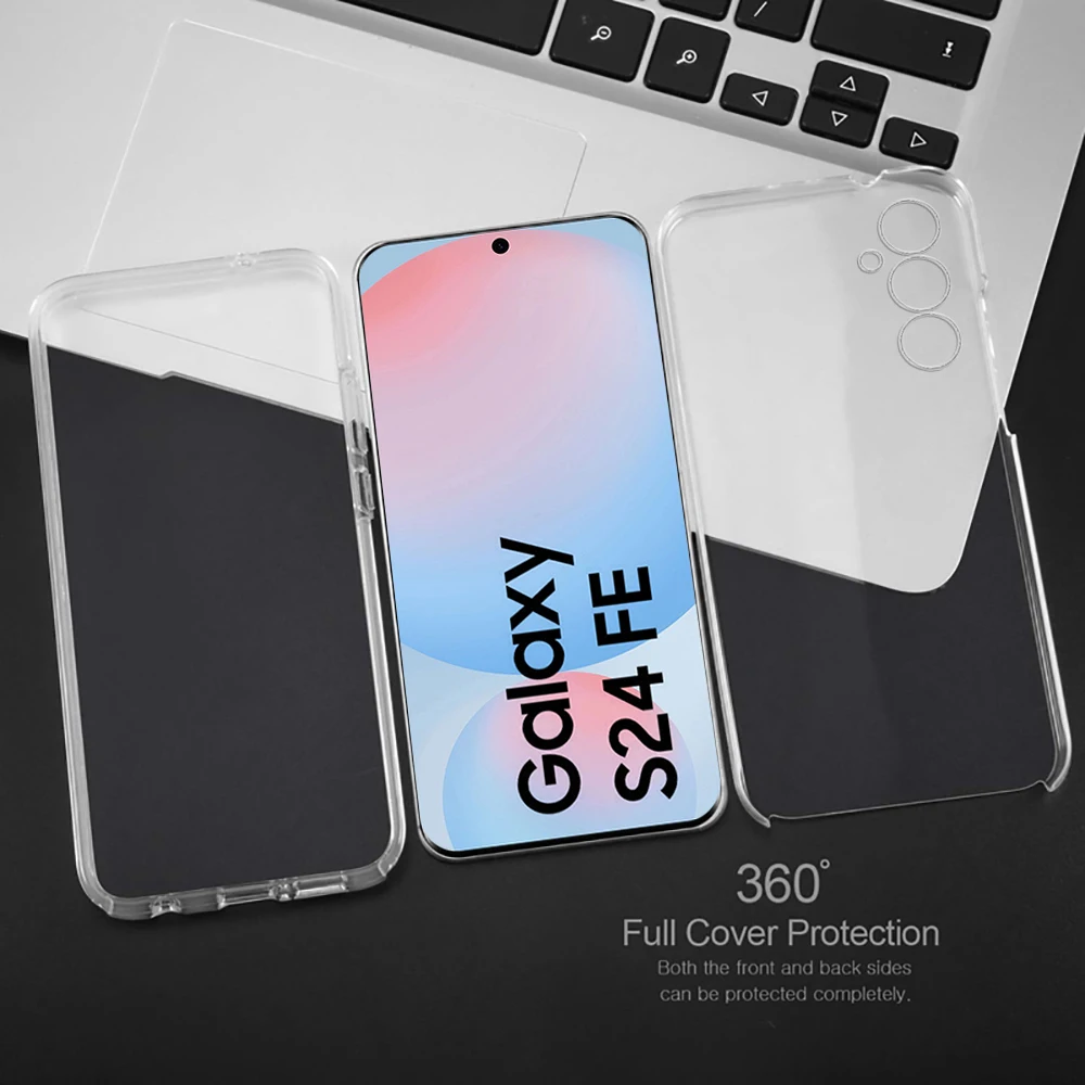 Transparent 360 Full Body Double Case - Soft TPU Silicone Cover