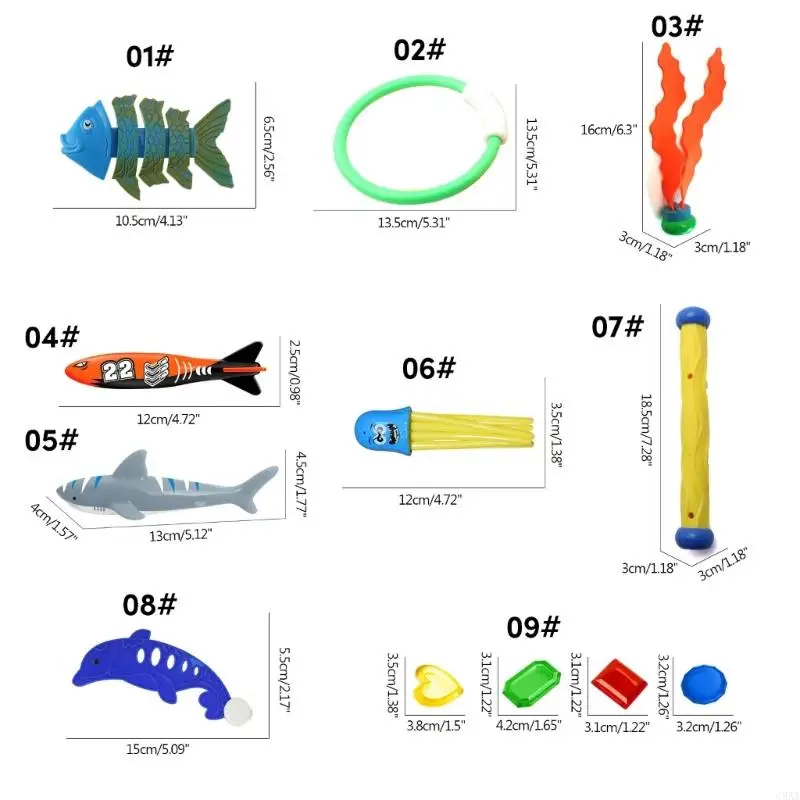 C5AA Pool Diving Toy Funny Summer Pool Toy Underwater Set Kids Diving for Children Adults Swimming Practice