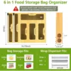 Bag Storage Organizer for Kitchen Drawer, 6 in 1 Foil and Plastic Wrap Dispenser with Cutter, Bamboo Plastic Baggie Organizer ﻿ 2
