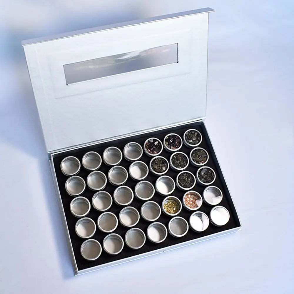 

Многоразовые бутылочки с крышкой, банки для чая, бусины, инструмент для маникюра, коробка для хранения подвесок для ногтей, тарелка с драгоценными камнями