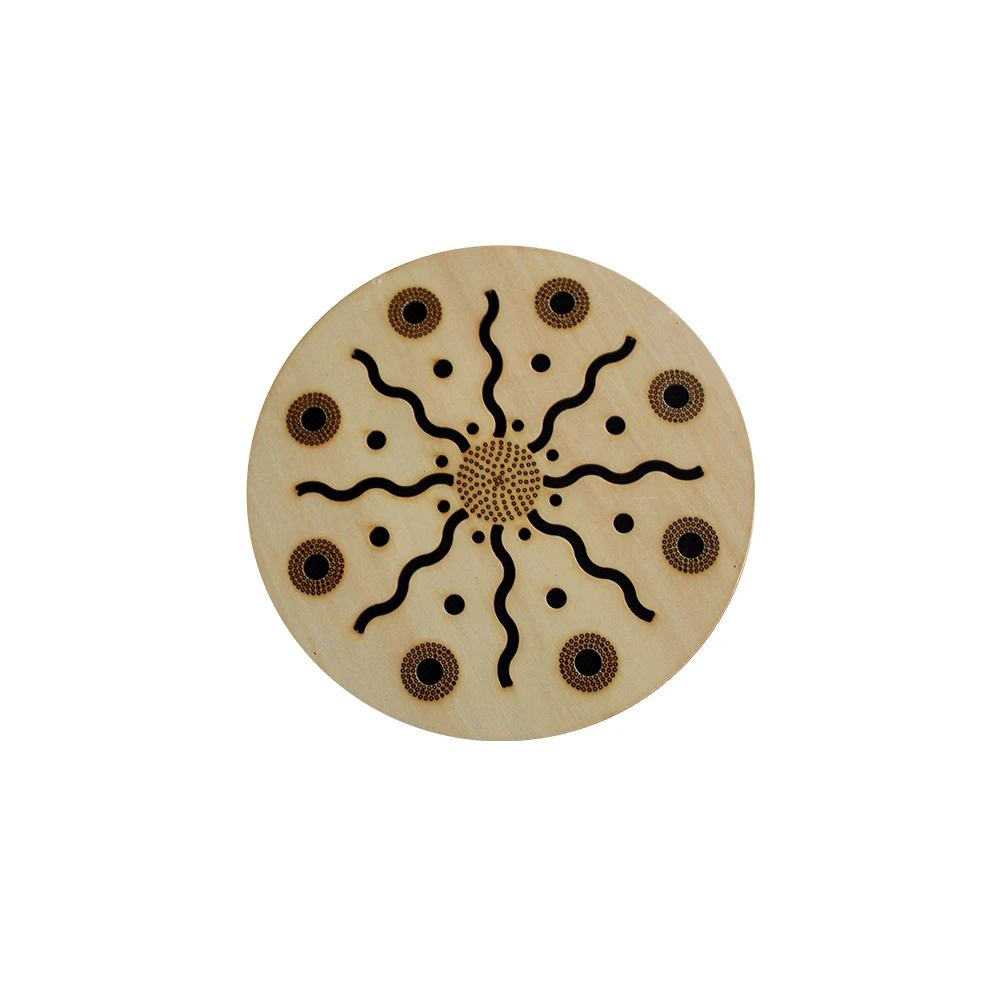 Arborea Solid Wood Stream Drum 8/10/12 inch Hand Drum with Beautiful Pattern for Yoga and Healing Sea Wave Sound Meditation