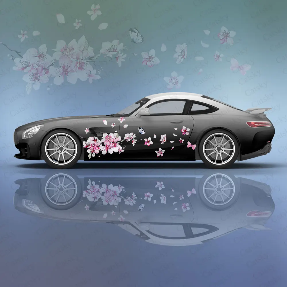 

Pink Cherry Blossom Car Body Stickers Itasha Vinyl Car Side Decal Sticker Car Body Sticker Car Decor Sticker Car Protective Film