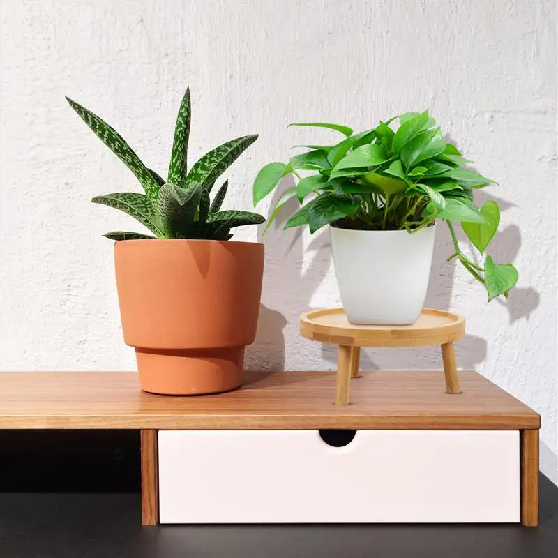 Wooden Flower Pot Rack Display Balcony Planter Round Decorative Rack Potted Rustic Shelf Pot Stands Modern,wooden flower shelf,plant stand