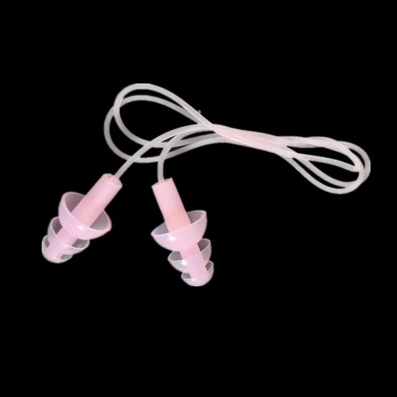 1pc Soft Silicone Ear Plug with Lanyard for Water Sports Noise Reduction Earplugs Swimming Pool Earplug