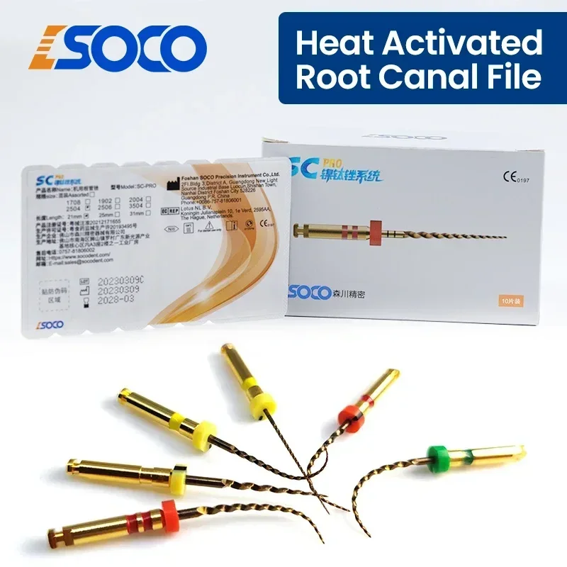 

COXO SC-PRO 6Pcs/Box Heat Activation Rotary Root Canal Files Nickel Titanium Flexible Material Strong Cutting Force Anti-fatigue