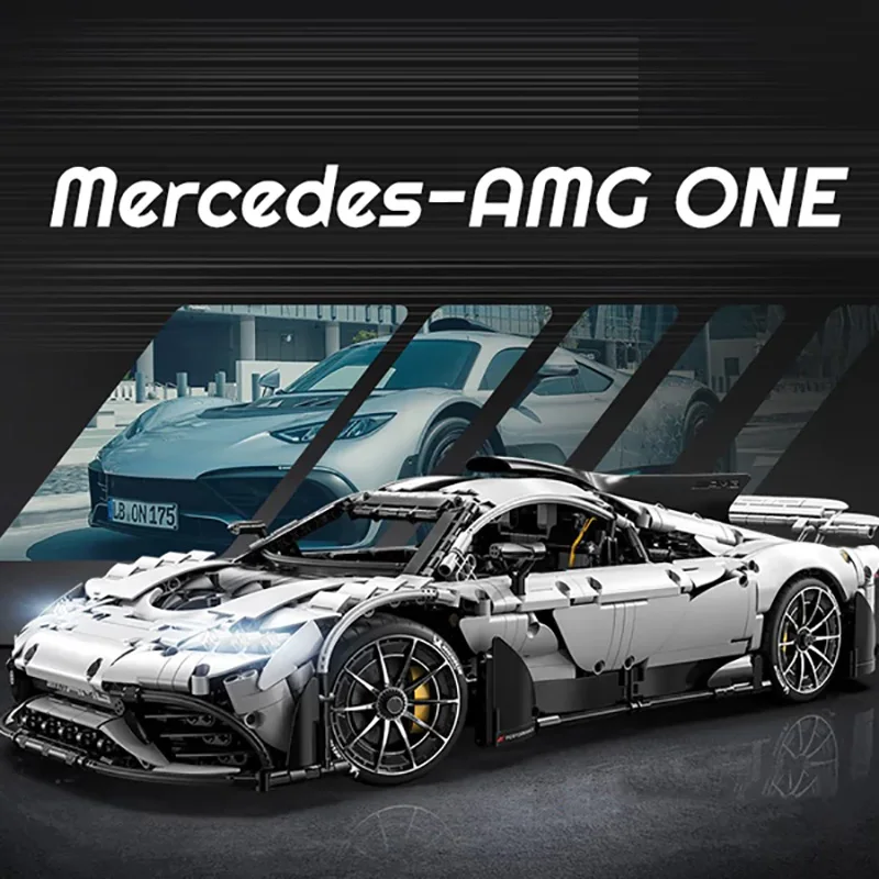 Technicial Racing Silver Cart 61503 Merce AMG ONE Model 3295PCS 1:8 with motor Building Blocks Gift for Adults and Kids Birthday 2