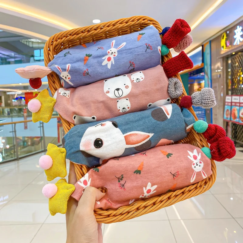 Autumn and Winter Children Cute Soft Scarf Baby Sweet Scarf Boys Girls Cotton Warm Windproof Triangle Kids Gift