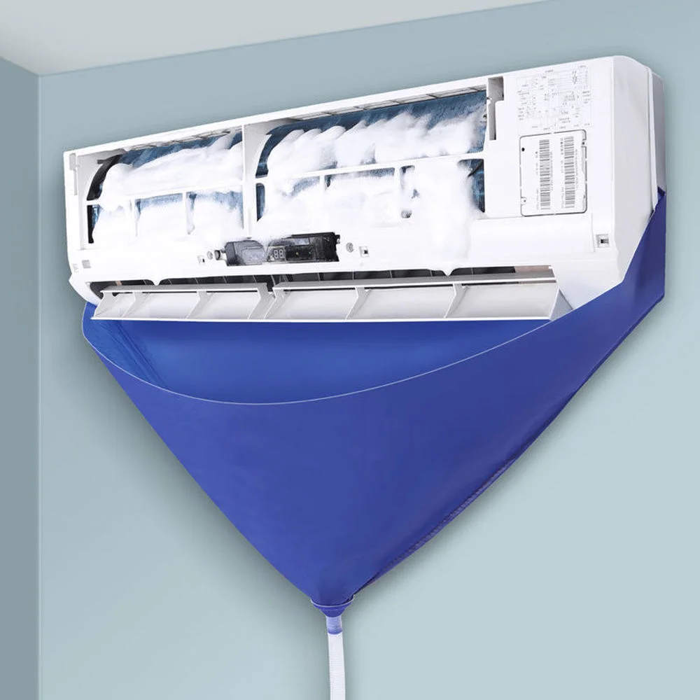 Air Conditioner Cleaning Cover with Water Pipe 93cm Waterproof Air