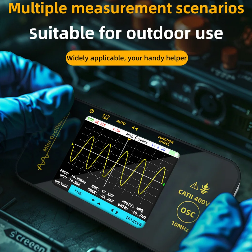 3.2 inch Handheld Oscilloscope TFT LCD Digital Scope Tester, 10MHz/48MSa/s,Potable Automotive Auto/Nomal/Single Trigger OT3