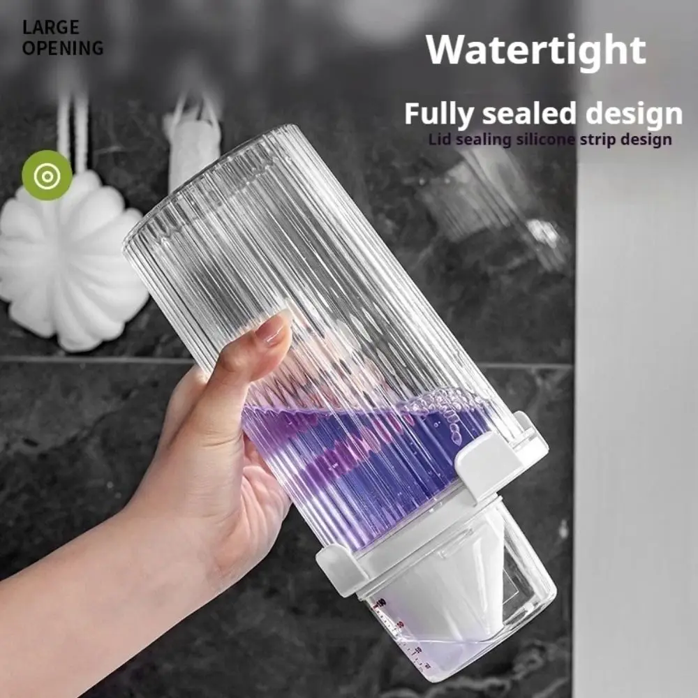 Transparent Laundry Detergent Dispenser Bottle with Measuring Cup Multipurpose Laundry Powder Storage Box Sealed