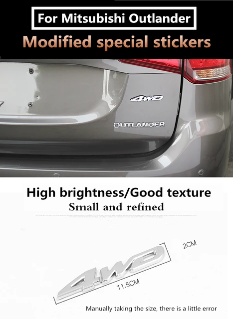 thumbnail image 2 of Car Emblem Decals For Mitsubishi Outlander – Rear Trunk Badge Logo Sticker, Silver Chrome Replacement Decoration 2 of 12