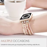 Bracelet lien perles Bracelet pour Apple Bracelet de montre pour femmes 38mm 40mm 41mm 42mm 44mm 45mm 46mm 49mm 3