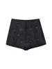 TRAF 2025 Spring Women Diamond Inlaid Embroidery Shorts Sets 2 Pieces Fashion Blazer Coat Women Suit Elegant Set Women Outfit 4